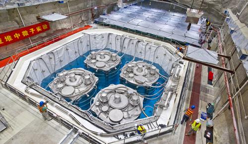Yale scientists Karsten Heeger, Henry Band, and Thomas Wise worked on design, construction, and commissioning of the Daya Bay antineutrino detectors. (Courtesy of Royal Kaltschmidt, Berkeley Lab)