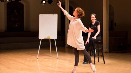 Emily Coates (foreground) and Sarah Demers are among the four faculty members who will be featured in "Incarnations" in New York City.