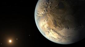 Artist's conception of Kepler-186f, the first validated Earth-size planet to orbit a distant star in the habitable zone.
