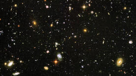 This Hubble Ultra Deep Field image reveals a random sample of nearly 10,000 galaxies, including some of the most distant ever found. It was combined from 800 separate exposures with the Hubble Space Telescope Advanced Camera for Surveys over the course of 400 Hubble orbits around Earth, in the period Sept. 24, 2003 and Jan. 16, 2004. (Credit: NASA, ESA, and S. Beckwith [STScI] and the HUDF Team)